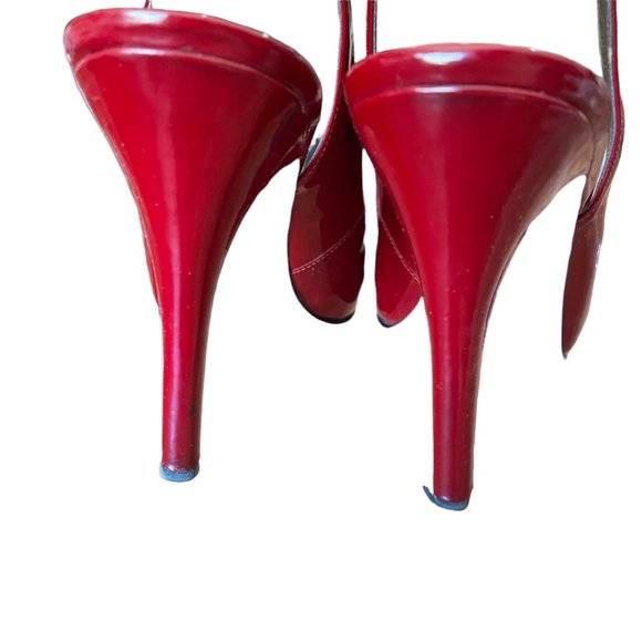 Guess Red Platform Patent Leather Slingback Heels Size 6 - Picture 3 of 8